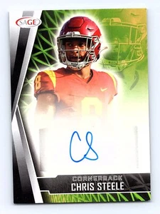 Chris Steele Card Autographs Black 2022 Sage Hit #A-CS3 USC Trojans - Picture 1 of 2