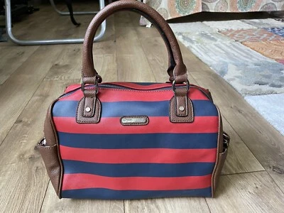 Dana Buchman red & Navy Blue Striped purse Bag  - Image 1 of 4