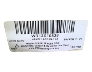 HAIER HANDLE AND CAP ASM WR12X10838 NEW OEM WR12X10838 - Picture 1 of 4