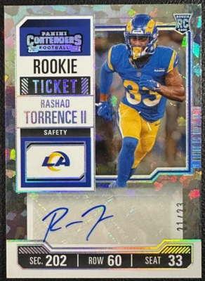 RASHAD TORRENCE 2023 Panini Contenders Rookie Ticket Cracked Ice Autograph 21/23 - Image 1 of 2