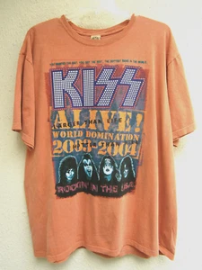 VTG KISS..2003-2004 WORLD DOMINATION ROCKING IN THE USA TOUR CONCERT T-SHIRT NEW - Picture 1 of 4