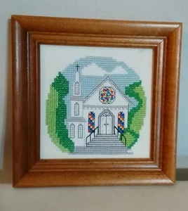 Vintage fertige Nadelspitze Kleinstadtkirche  - Bild 1 von 2