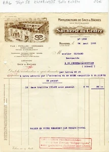 Dept 58 - Nevers 5 Rue Hoche - beautiful header of a Sacherie of 24/08/1935 - Picture 1 of 1