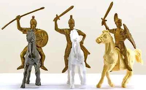 Jecsan - 3 Mounted Romans with 3 Horses - unpainted 60mm plastic - colors vary - Picture 1 of 1