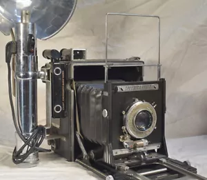 Graflex Speed Graphic /4x5 / 127mm f4.7 Lens / King Sol Flash / Supermatic / - Picture 1 of 12