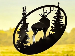 Elch Wild Life Bild. Metall Plasmaschnitt - Bild 1 von 3