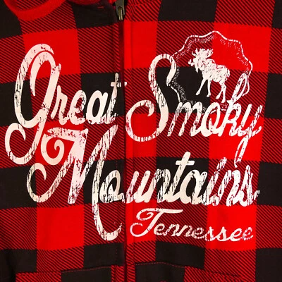 Sudadera con Capucha Exist Brand Great Smoky Mountains Gráfico Juvenil Talla XL Roja Cremallera Completa Foto 1 de 4