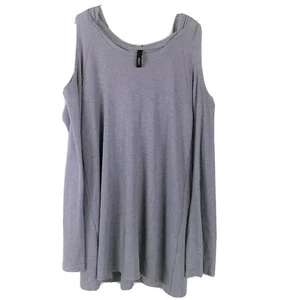 Elan Gray Cold Shoulder Casual Pullover Long Sleeve Hoodie Top Shirt size Medium - Picture 1 of 4