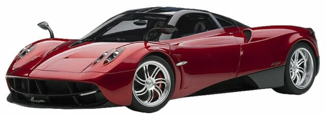 AUTOart Pagani Huayra Diecast Model Car - Metallic Red/Silver Wheels, 1/18 Scale