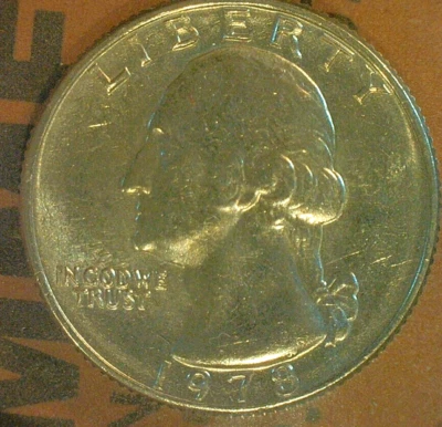 FALL & WINTER  SALE--UNITED STATES RAW 1978 '' WASH. PROOF-LIKE .25c KM#164a - Image 1 of 3