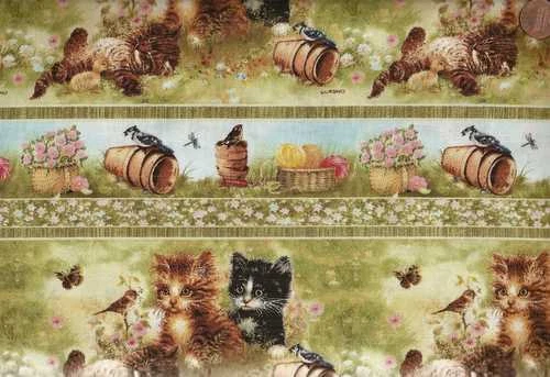 Coleção gatinho brincalhão listras gatos na grama tecido Spectrix - Imagem 1 de 1