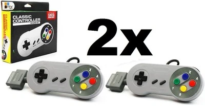 2x TTX Tech SNES/Super Famicom Classic Controller Generic MODEL: NXSNES-018-[F03 - Image 1 of 4