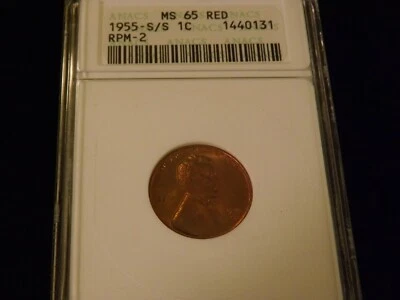 1955  1C       SS               ANACS   MS 65  RED   - Image 1 of 2