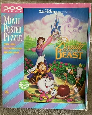 Póster rompecabezas de la película Walt Disney La Bella y la Bestia 300 piezas completo 2' x 3' Foto 1 de 4