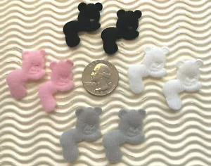 60 Stck. x 1,5 Zoll gepolsterter pelziger Filz Teddy Eisbären Applikationen Babyparty ST115M - Bild 1 von 4