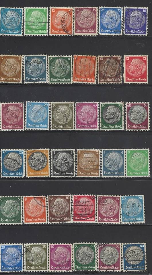 Germany Scott #391-396,401-414,415-430 Used VF 1933-36 President Von Hindenburg - Image 1 of 1