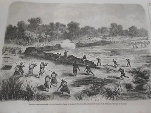 Gravure 1863 - Cochinchine Prise assaut de Go-den - Imagen 1 de 1