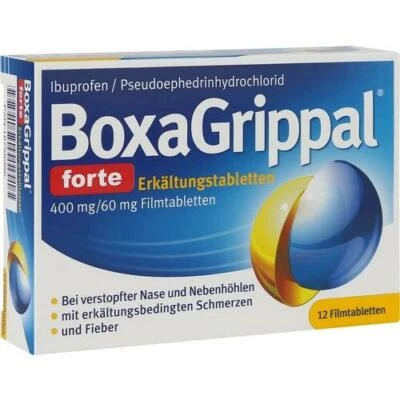 ANGELINI PHARMA DEUTSCHLAND GMBH BOXAGRIPPAL forte Erkältungstab. 400 mg/60 mg FTA 12 St. PZN 16758986