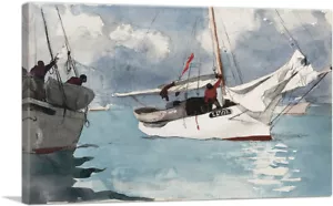ARTCANVAS Fishing Boats - Key West 1903 Canvas Art Print by Winslow Homer - Picture 1 of 14