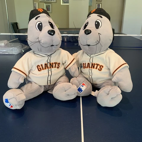 Lou Seal Plush SF Giants Mascot MLB San Francisco Gray Fiesta Tag 14.5 IN 2x Cover