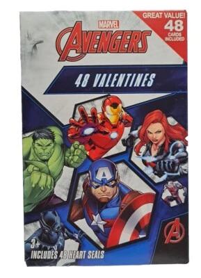 Marvel Avengers 48 Valentines With 48 Heart Seals  - Image 1 of 2