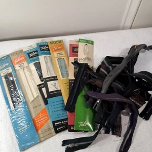 Vintage Talon zipper set 22 magic zip neckline invisible dress black white blue - Picture 1 of 4