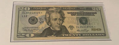 US Fancy Star Error Note Serial Twenty Dollar Replacement Duplicate Ink Fed $20 - Image 1 of 2