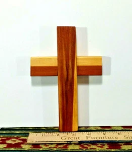 1 Small Hand Crafted, Wood Cross - 7" Height, Made in New Orleans, USA, NEW - Picture 1 of 3
