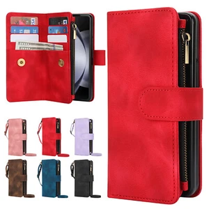 Para Samsung Galaxy Z Plegable 7/6/5/4 Bandolera Cuero Soporte Cremallera Billetera Estuche Correa - Imagen 1 de 57