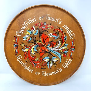 Placa de pared de madera de romero noruego redonda Berggren 1965 Berggren de colección firmada - Imagen 1 de 5
