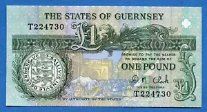 BANCONOTA GUERNSEY 1985 £1 UNA STERLINA FIRMA CLARK - Foto 1 di 2