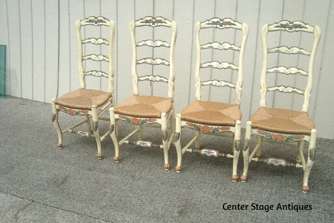 61073   Set 4 Rustic Primitive Decorator  Dining Room Chairs Cover