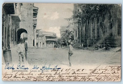 Cartagena Colombia Postal Barranquilla Mercado 1907 Antiguo Publicado Foto 1 de 2