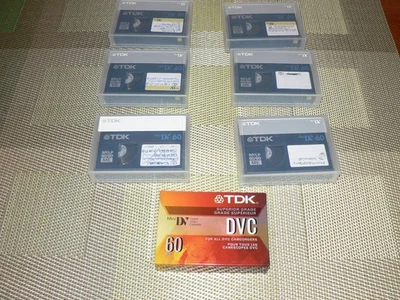 Lote de 7 Fitas Cassete de Vídeo Digital TDK DVC 60 Mini DV 6 Usadas/1 Novas - Imagem 1 de 2