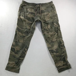 Hollister Jogger Advanced Stretch Drawstring Pull On Camo Khaki Pants Mens Sz L - Picture 1 of 7