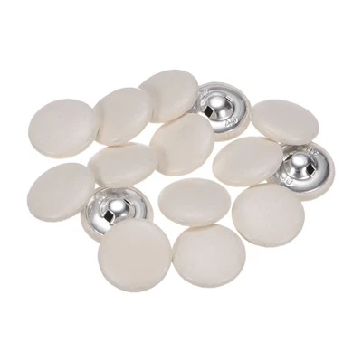 15pcs Leather Covered Button 25mm Metal Round Sewing Buttons, Beige - Image 1 of 4