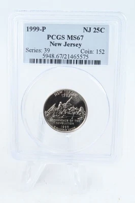 1999-P PCGS MS67 New Jersey State Quarter Business Strike 25C - Image 1 of 2