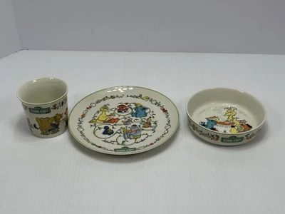 Platos infantiles Gorham Fine China Sesame Street Muppets 1976 vintage 3 piezas Foto 1 de 4