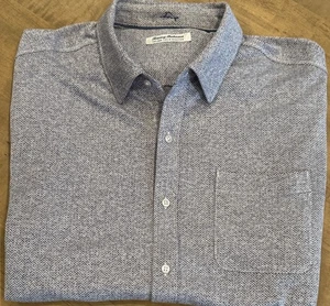 Tommy Bahama San Lucio Pattern Knit Stretch Shirt Size XL Gray/Blue  Herringbone - Picture 1 of 15