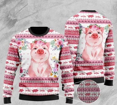 Floral Piggy Ugly Sweater Partyugly sweater ideas  Ugly Christmas Sweater Jumper - Image 1 of 4