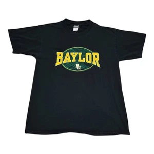 Vintage 2000s Gildan Baylor University Spell Out Logo Black Shirt Men's Large - Picture 1 of 7
