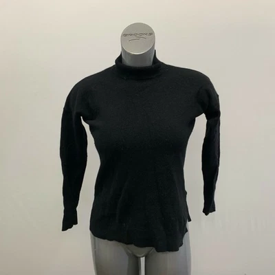 Suéter de lana Adrienne Vittadini para mujer talla grande negro manga larga cuello falso Foto 1 de 4