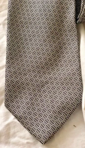 Brooks Brothers inspired by Gatsby tie gray on gray geomtric 3 1/4" x 58" silk - Picture 1 of 2