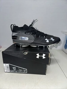 🔥 Under Armour Spotlight MC Football Cleats - Black/Silver, Size 12 🔥 - Picture 1 of 7
