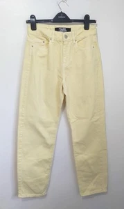 Karl Lagerfeld Butter Yellow Denim Jeans 26 8 Designer Loose Mum Barrel Balloon - Picture 1 of 10