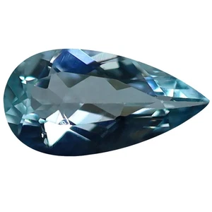 Pera 0,96 ct (10,37 x 5,47 mm) acquamarina non riscaldata 100% naturale blu cielo - Foto 1 di 1