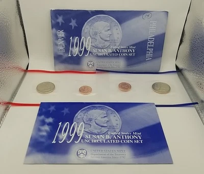 1999 P & D U.S. Mint Susan B. Anthony Uncirculated Coin Set #4785 - Image 1 of 4