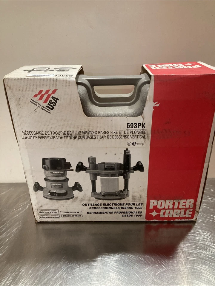 NOS Porter cable 693PK 1 1/2hp Router Kit w/fixed And Plunge Bases - Image 1 of 4