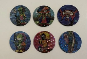Vintage 1990’s Chupa Caps White Back x 6 Rare Pogs - Foto 1 di 2