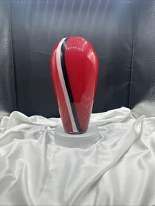 MCM ‘70 Red w/Black and White Swirl Vase. Mint. See pics. - Picture 1 of 10